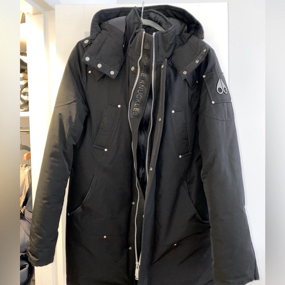 Moose Knuckles Men's Black Puffer Coat